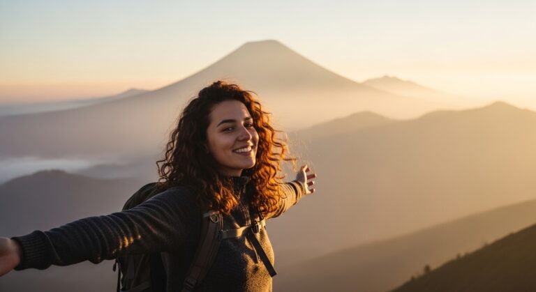 mulher viajante com mochila